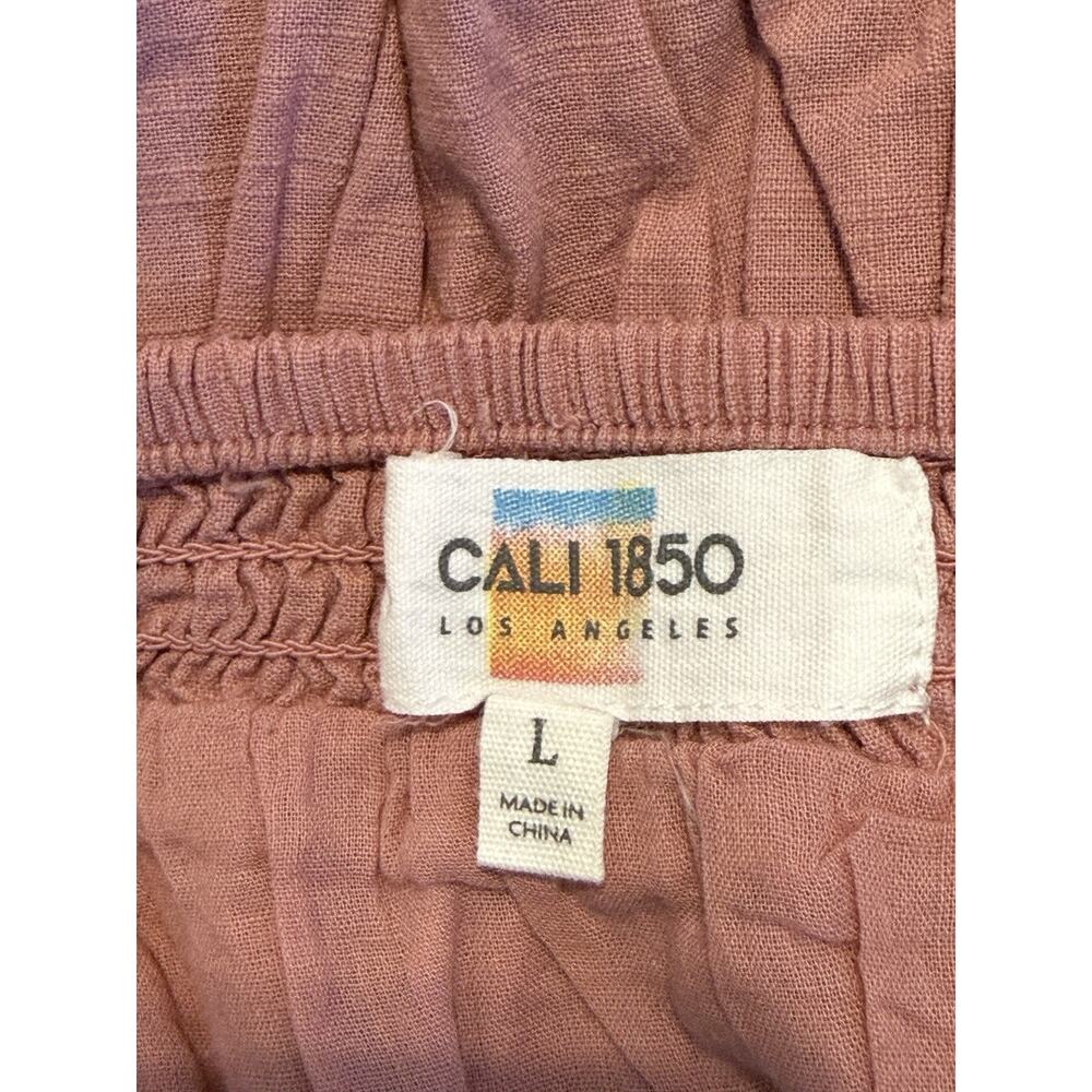 CALI 1850 Skirt Womens Large Dusty Rose Solid Peasant Short Ruffle Fringe Lined - Picture 5 of 7
